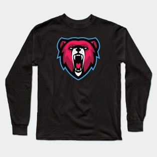 Roaring Success: Growling Bear Sports Mascot T-shirt for Baseball, Hockey, Basketball, and eSports Long Sleeve T-Shirt